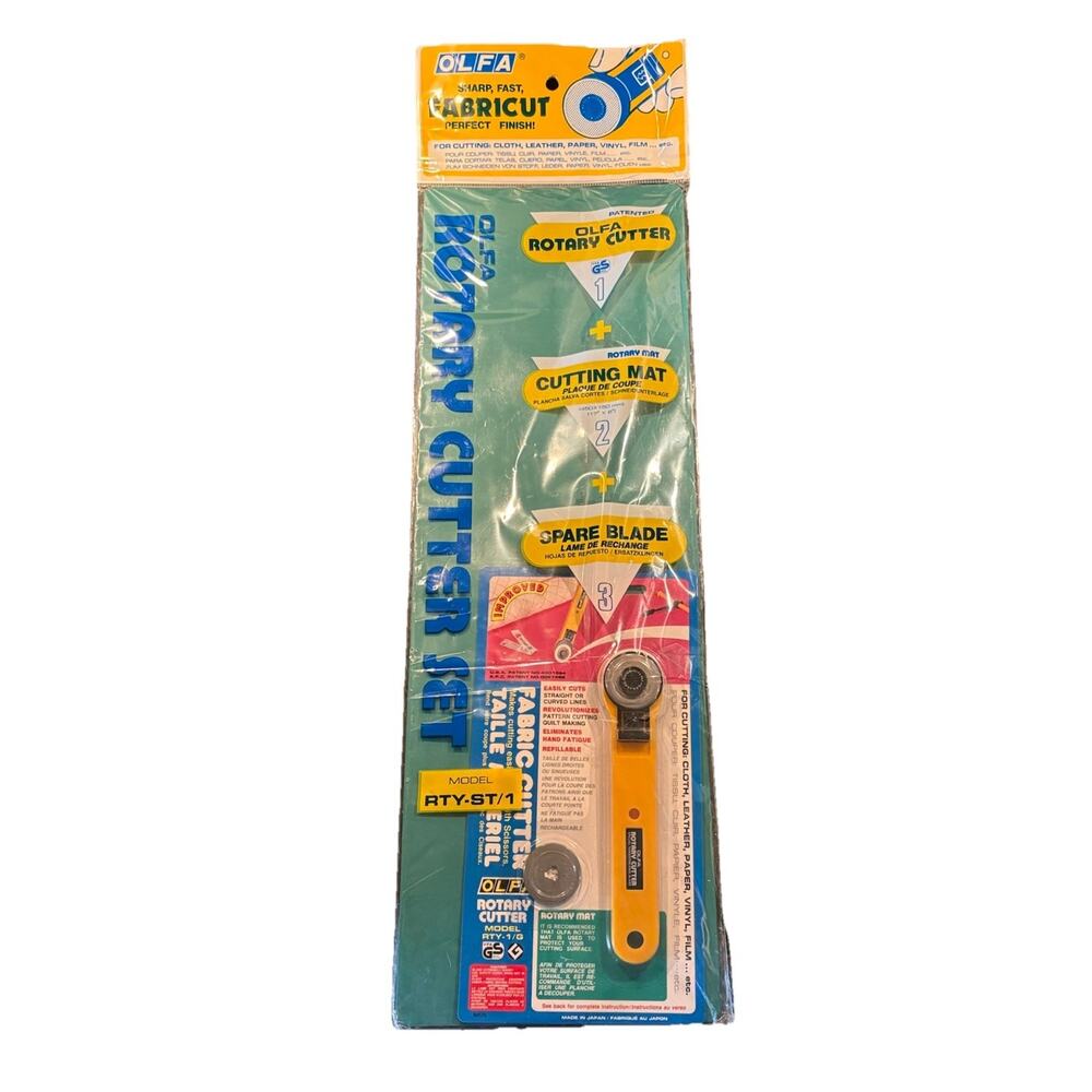 OLFA Rotary Set Craft Fabric Cutter with Spare Blade 17” X 6” Mat RTY-ST/1
